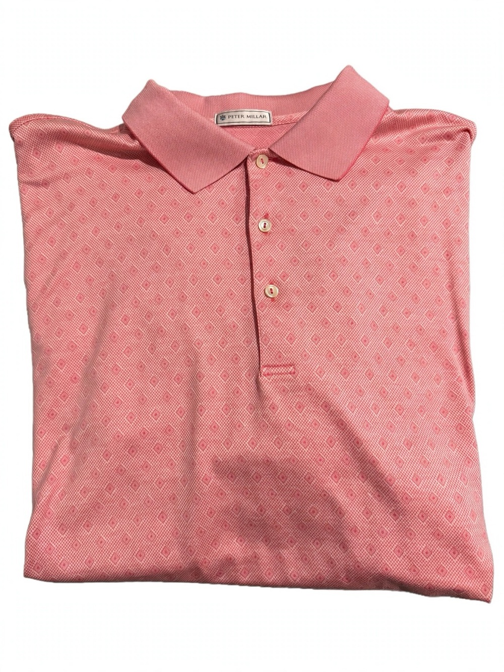 Peter Millar Pink Micro-Diamond Polo Shirt